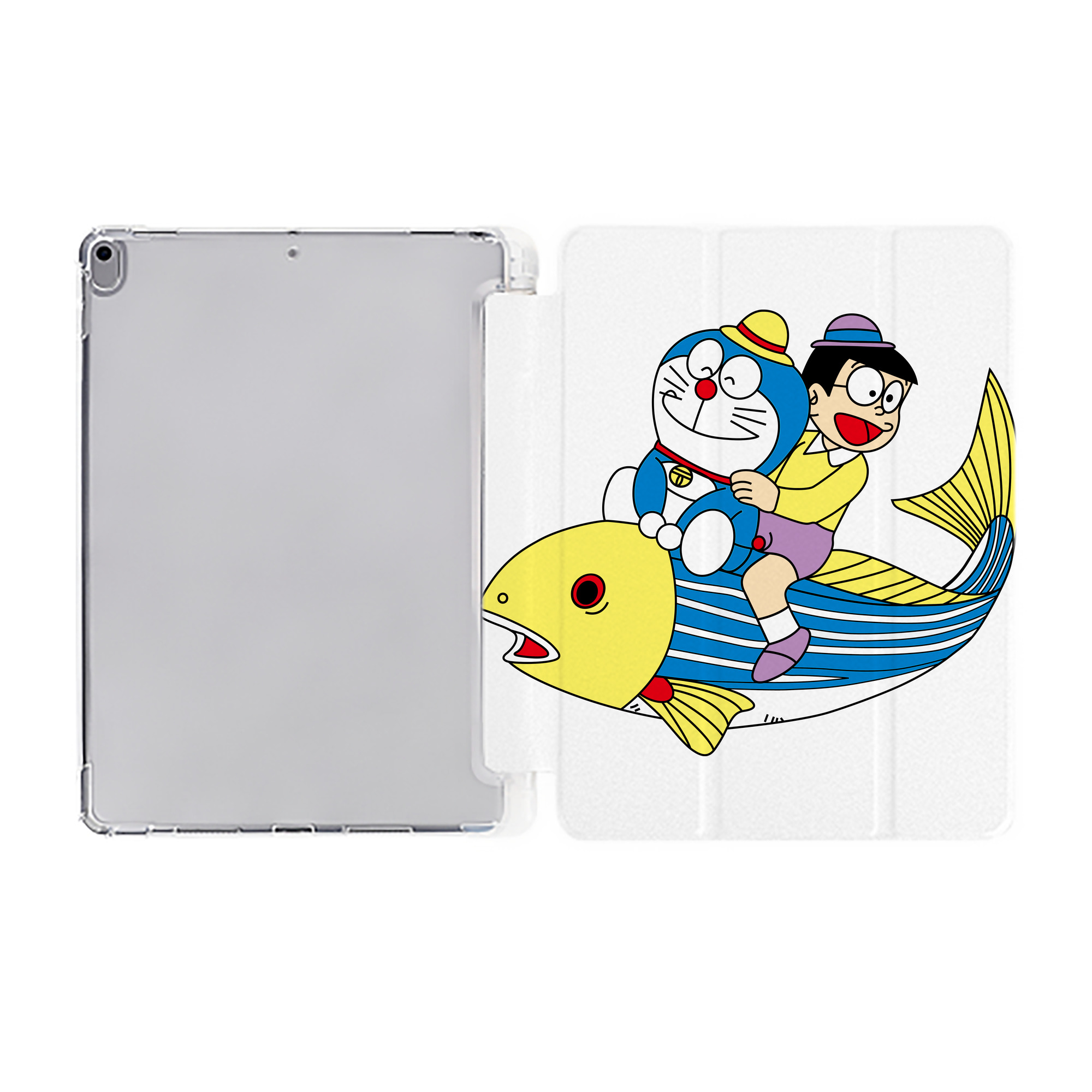 （画像用） ドラえもん 野比 のび太 Doraemon Nobita Nobi IPad ケース ペン収納付き 三つ折りスタンド PUレザー×シリコン 対応機種9.5/10.5/10.9インチ